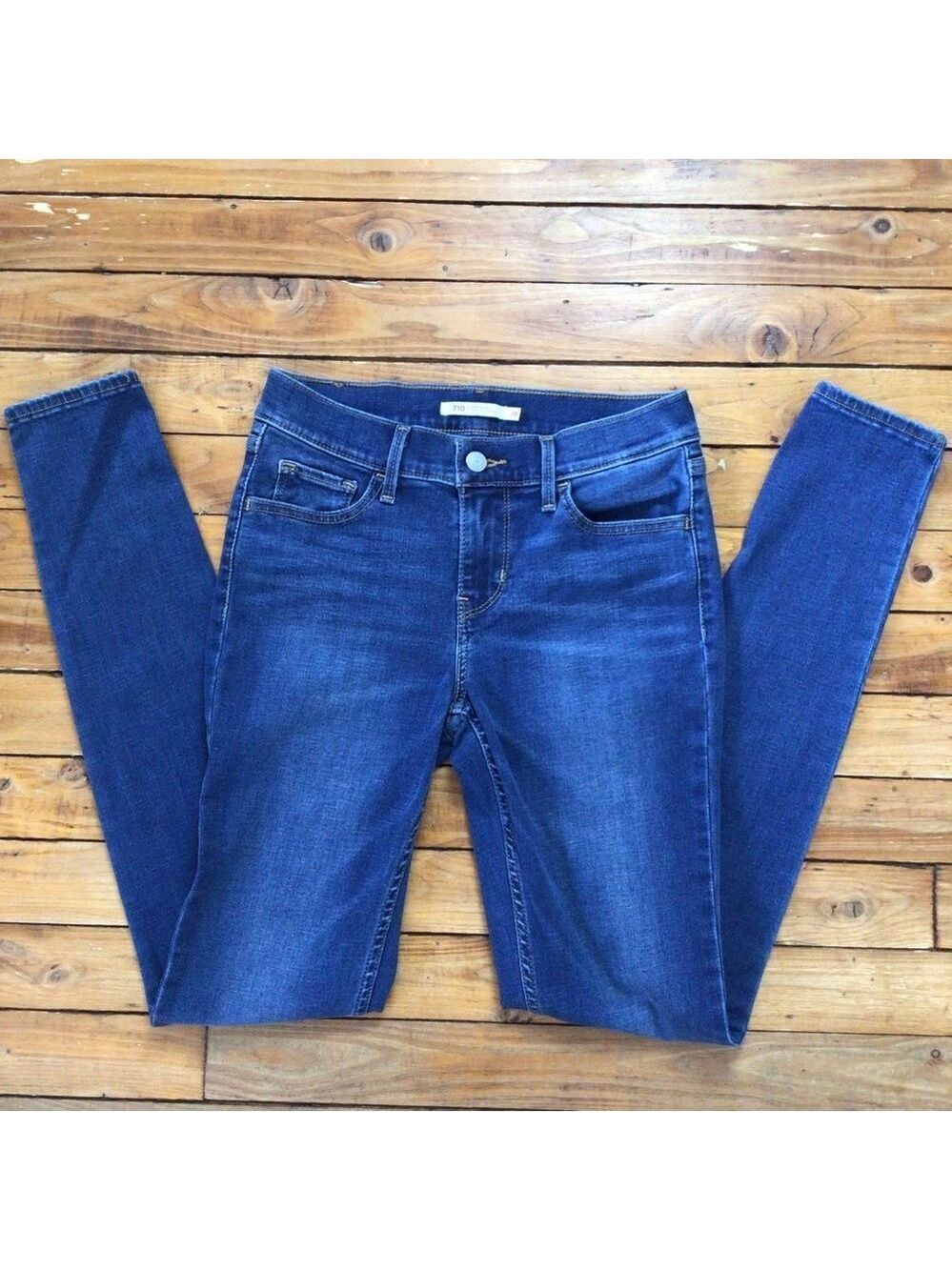 LEVI’S 710 jeans skinny blue denim mid rise stretchy 28/32